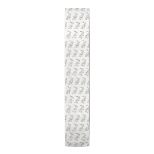 72'' Floral Rabbit Pattern Table Runner